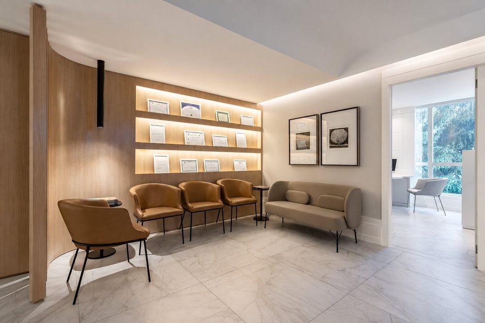 Sala de espera da clínica